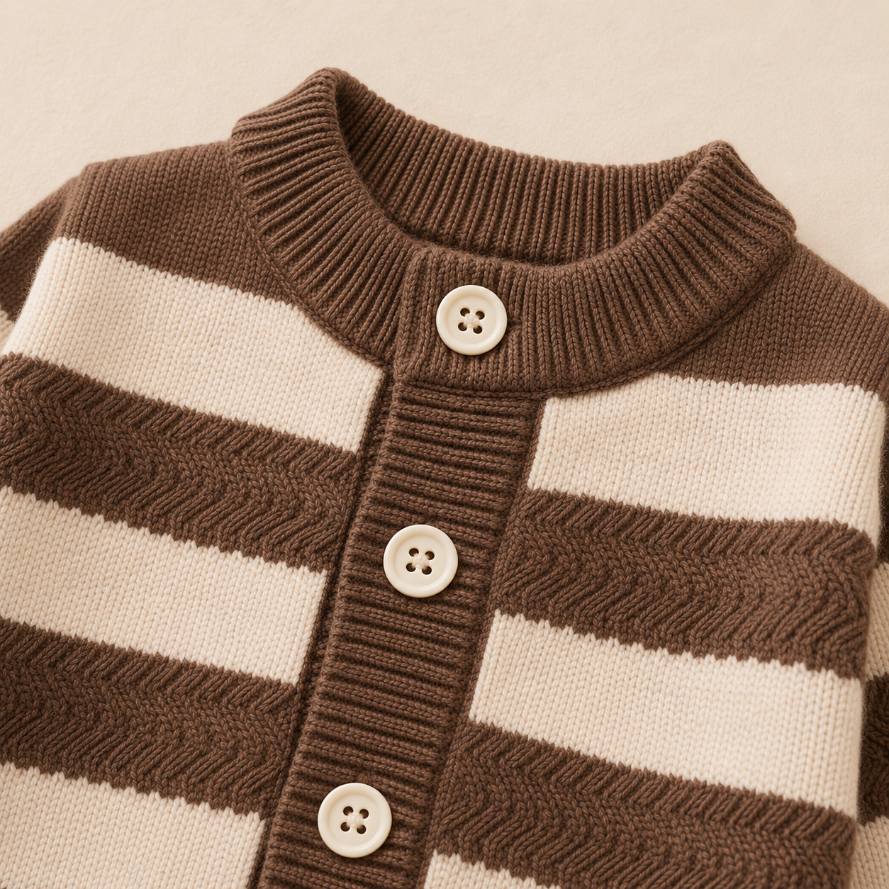 Chocolate Stripe Knitted Two-Piece Set
